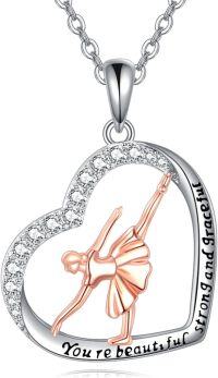 wholesale 925 Sterling Silver Ballerina Pendant Necklace for Women-Gymnastic Necklace