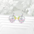 wholesale 925 Sterling Silver Heart-Shaped Monkey Pineapple Dangle Earrings-0-4