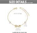 wholesale 14K Gold Pearl Infinity Charm Bracelet for Women - Love Knot Design-0-3
