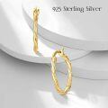 wholesale 925 Sterling Silver Plated Gold Twist Beaded Huggie Hoops for Women Men 9mm Diameter Minimalist Ear Cuff Lightweight Cartilage Tragus Helix Piercing Studs Hypoallergenic Surgical  Body  Set of 6 Pairs-0-1