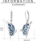 wholesale 925 Sterling Silver Blue & Purple Abalone Shell Butterfly Drop Earrings for Women-0-5