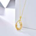 wholesale 14K Gold Opal Pendant Necklace - 18.5x13mm Lucky Stone Gift for Her-0-2