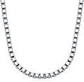 wholesale 925 Sterling Silver Box Chain Necklace for Women Men 0.8mm 1mm 1.5mm 2mm 3mm 18 20 22 24 26 Inches-0-7