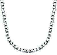 wholesale 925 Sterling Silver Box Chain Necklace for Women Men 0.8mm 1mm 1.5mm 2mm 3mm 18 20 22 24 26 Inches-3mm 18\"