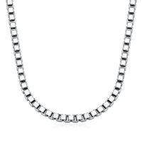 wholesale 925 Sterling Silver Box Chain Necklace for Women Men 0.8mm 1mm 1.5mm 2mm 3mm 18 20 22 24 26 Inches-3mm 18\"