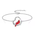 TOUPOP Sterling Silver Heart Red Bird Memorial Jewelry Gifts-0-0