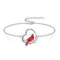 TOUPOP Sterling Silver Heart Red Bird Memorial Jewelry Gifts-0-0