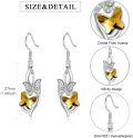 wholesale  Sterling Silver Crystal Butterfly Dragonfly Bee Dangle Drop Earrings -0-24