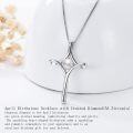 wholesale TOUPOP Cross Necklace For Women 925 Sterling Silver Birthstone Cross Pendant Fine Jewelry Anniversary Birthday Christmas Gifts For Her Mom Wife Girlfriend -0-4