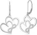 wholesale 925 Sterling Silver Infinity Heart & Cross Dangle Drop Leverback Earrings for Women-0-0