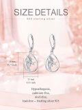 wholesale 925 Sterling Silver Horse Teardrop Leverback Drop Earrings Gift for Women Girls-0-1