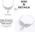 wholesale 925 Sterling Silver Angel Wing Turquoise Pendant Necklace for Women - I Love You to the Sky and Back-0-10