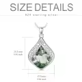 TOUPOP Sterling Silver Teardrop Gemstone Filigree Pendant Necklace-0-5