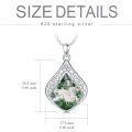 TOUPOP Sterling Silver Teardrop Gemstone Filigree Pendant Necklace-0-5