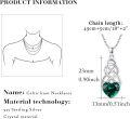 wholesale 925 Sterling Silver Green Crystal Celtic Knot Heart Pendant Necklace for Women-0-5