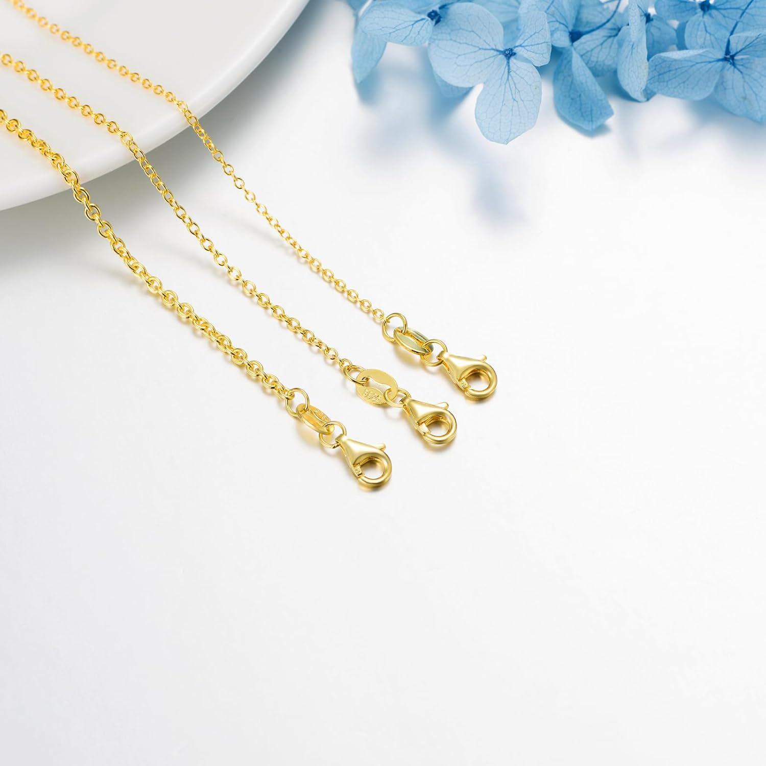 Gold 925 Sterling Silver Rope Cable Chain Necklace 2mm - Length: Choose from (18-34 inches)-0-1