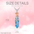 TOUPOP Sterling Silver Turquoise Rose Flower Pendant Necklace-0-4