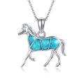 wholesale 925 Sterling Silver Turquoise Horse Pendant Necklace - Gifts for Women/Mom/Sister-0-0