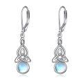 wholesale 925 Sterling Silver Celtic Knot Earrings With Moonstone Charm-0-0