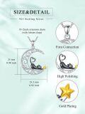 wholesale 925 Sterling Silver Moon & Cat Charm Necklace for Women Girls Gifts Jewelry-0-5