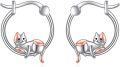 wholesale 925 Sterling Silver Cat Huggie Hoop Earrings with Rose Gold Accents for Sensitive Ears-0-0