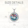 wholesale 925 Sterling Silver Round Abalone Shell Cross & Lamb Pendant Necklace for Men-0-3