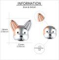 wholesale 925 Sterling Silver Corgi Dog Face Stud Earrings for Women Girls -0-4