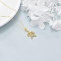 wholesale 14K Gold Sea Turtle Charm Pendant Necklace for Women-0-3