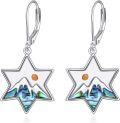 wholesale 925 Sterling Silver Mustard Seed & Star of David Mountain Hook Earrings, Dainty Christian Gift for Women-0-0
