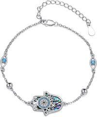 wholesale 925 Sterling Silver Evil Eye Hamsa Bracelet Jewelry for Women Gifts-Evil Eye