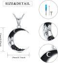 wholesale 925 Sterling Silver Black Enamel Crescent Moon Cremation Jewelry Keepsake Urn Pendant Necklace for Ashes-0-1