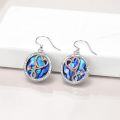 wholesale 925 Sterling Silver Round Abalone Shell Stethoscope Dangle Earrings for Nurses - Medical  Ideas-0-2
