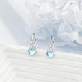 wholesale S925 Sterling Silver Moonstone Floral Leverback Earrings for Women, Hypoallergenic Gift-0-3