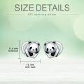 wholesale 925 Sterling Silver Panda Bear Heart Stud Earrings for Women Gift Ideas-0-4