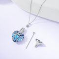 wholesale TOUPOP Butterfly Urn Necklace For Ashes 925 Sterling Silver Heart Blue Crystal Cremation Jewelry For Ashes Tree Of Life Memorial Pendant Keepsake Jewelry Gifts For Women -0-3