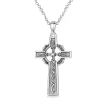 wholesale 925 Sterling Silver Celtic Knot Cross Pendant Necklace Wholesale with Cubic Zirconia Accent for Women and Men - Religious Christian -0-0