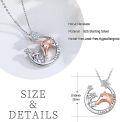 wholesale 925 Sterling Silver Horse Pendant Necklace with Stars and Engraved Message I Love You Forever - Gifts for Her-0-3