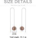 wholesale 925 Sterling Silver Sports Themed Long Chain Basketball Dangle Earrings for Women-0-4
