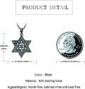 wholesale 925 Sterling Silver Blue Stone Eye Star of David Pendant Necklace Judaica Gift for Her-0-3