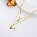 wholesale Gold 925 Sterling Silver Austrian Crystal Honeycomb & Bee Pendant Necklace for Women/Mom-0-2