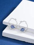 wholesale 925 Sterling Silver Blue Enamel Sea Turtle Hoop Earrings for Women - Hypoallergenic  Set-0-3