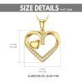 TOUPOP 14K Gold Zircon Heart Pendant Necklace for Women-0-3