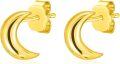 wholesale 14K Gold Crescent Moon Hoop Stud Earrings for Women - Valentines Day Gift-0-0
