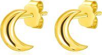 wholesale 14K Gold Crescent Moon Hoop Stud Earrings for Women - Valentines Day Gift-Gold Moon Stud 14k Gold