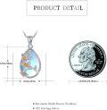 wholesale 925 Sterling Silver Blue Moonstone Birth Flower Teardrop Pendant Necklaces Gifts for Women-0-1