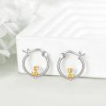 wholesale 925 Sterling Silver Cute Duck Hoop Earrings Tricolor Plated Jewelry For Women-0-2