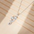 wholesale 925 Sterling Silver Infinity Double Rose Flower Pendant Necklace s for Women and Girls-0-5