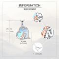wholesale 925 Sterling Silver Girl Hugging Dog Heart Moonstone Pendant Necklace I Love You Forever-0-4