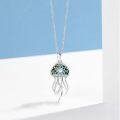 wholesale 925 Sterling Silver Abalone Shell Jellyfish Pendant Necklace Sea Life s for Women-0-3