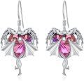 wholesale 925 Sterling Silver Birthstone Dragon Dangle Earrings for Women (Jan Dec)-0-0
